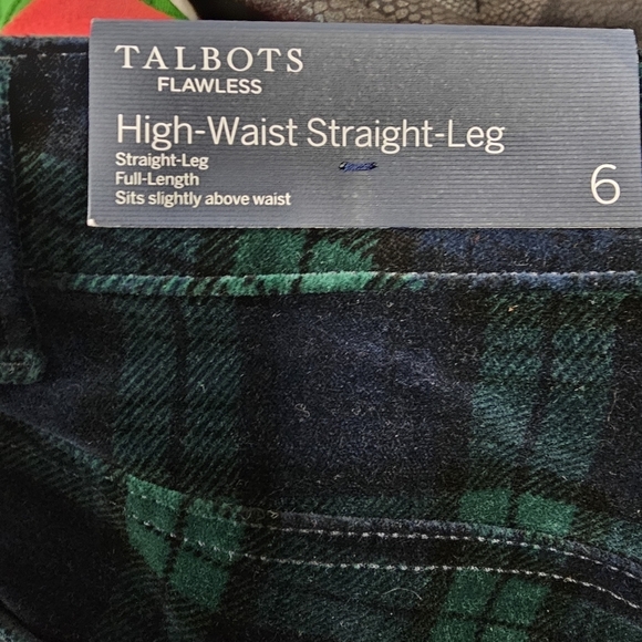 Talbots Flawless plaid high waist straight leg pants new with tags women's 6 - Picture 7 of 13